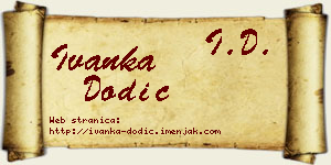 Ivanka Dodić vizit kartica